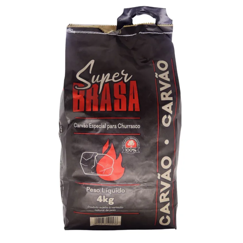 Carvão Super Brasa 4kg - Super Brasa - Açougue E Peixaria