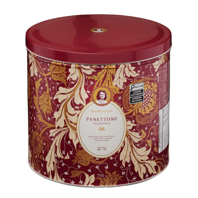Panettone Italiano Mamma Bia Frutas Latas Variadas 750g - Mamma Bia - Natal