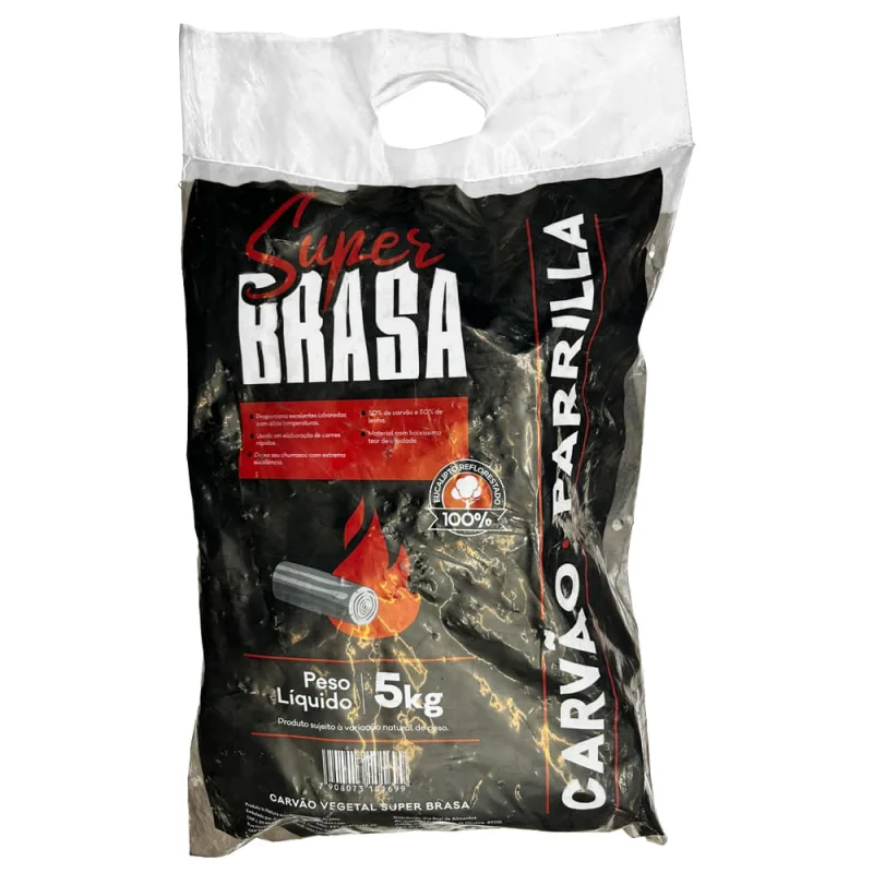 Carvão Super Brasa Parrilla 5kg - Super Brasa - Açougue E Peixaria