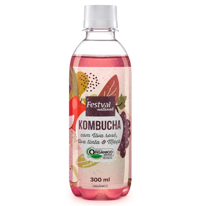 Kombucha Festval Uva Rosé & Maça 300ml - Festval - Frios E Laticinios