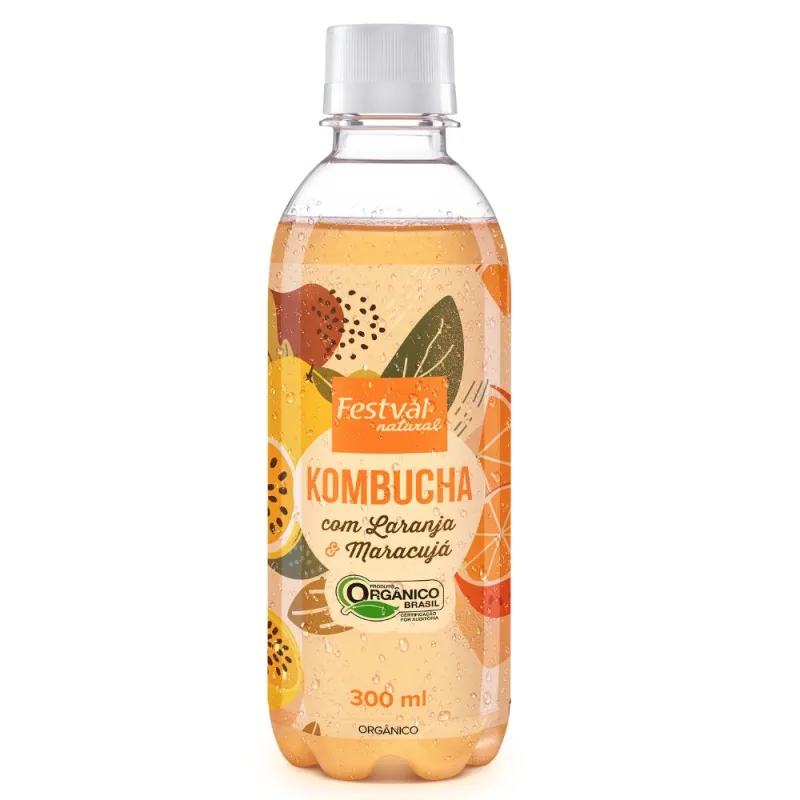 Kombucha Festval Laranja & Maracujá 300ml - Festval - Frios E Laticinios