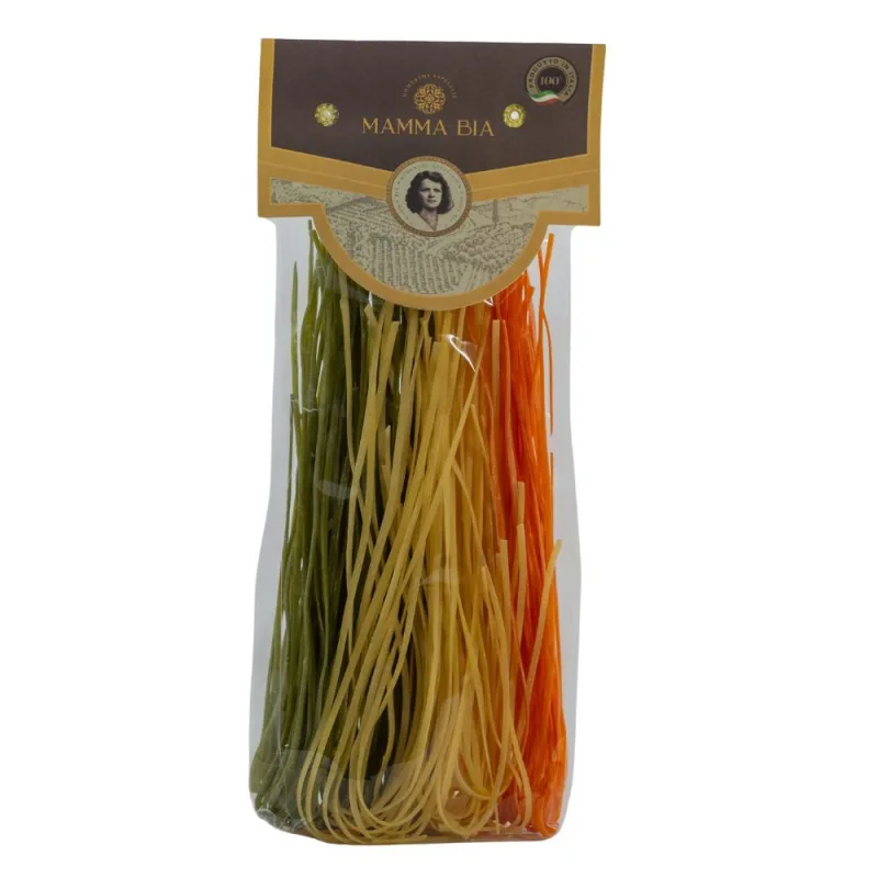 Massa Tagliolini Tricolore Italiana Mamma Bia 200g - Mamma Bia - Importados