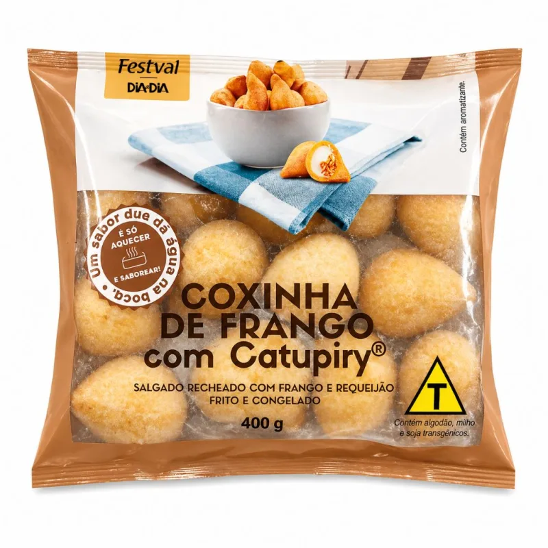 Coxinha de Frango com Catupiry Frito e Congelado Festval 400g - Festval - Frios E Laticinios