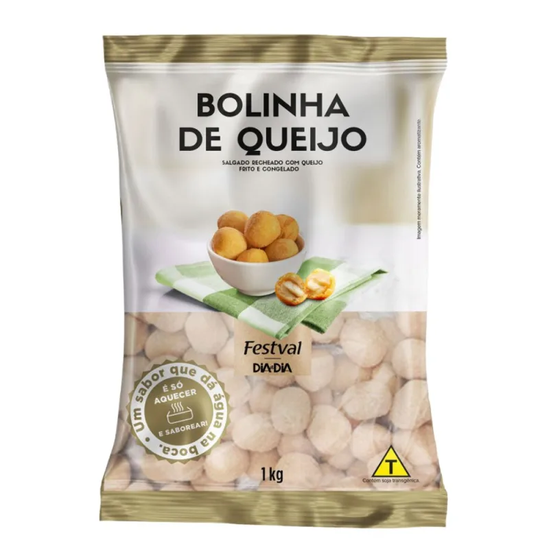 Bolinha de Queijo Crocante com Recheio Cremoso Festval 1kg - Festval - Frios E Laticinios