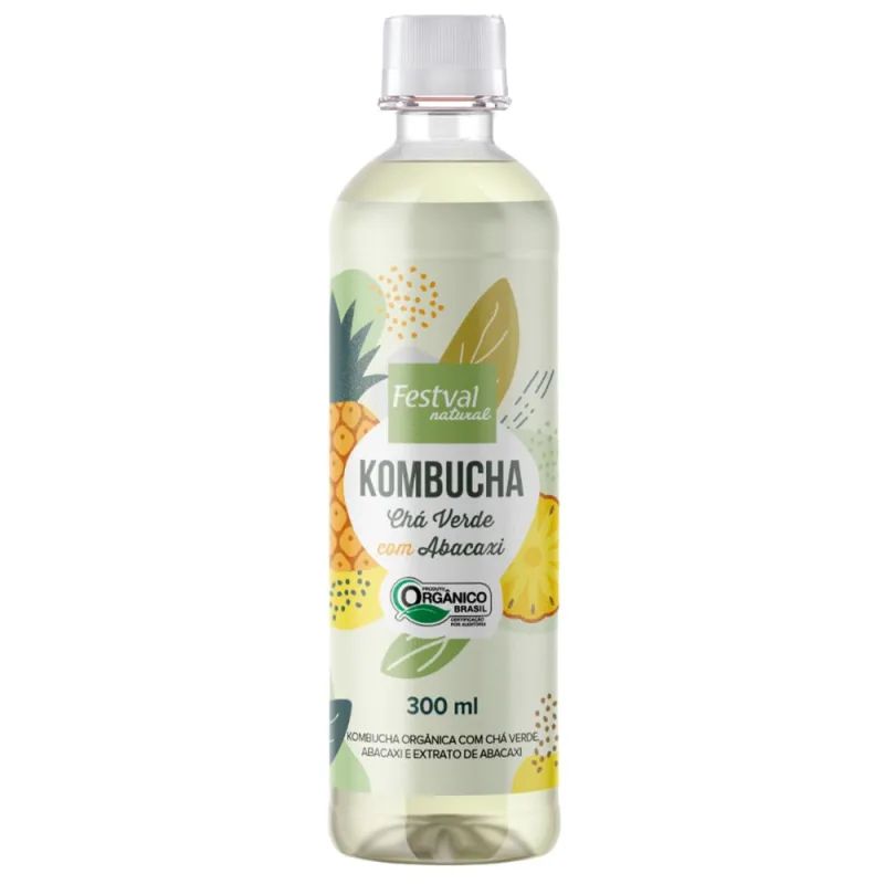Kombucha Festval Chá Verde & Abacaxi 300ml - Festval - Frios E Laticinios