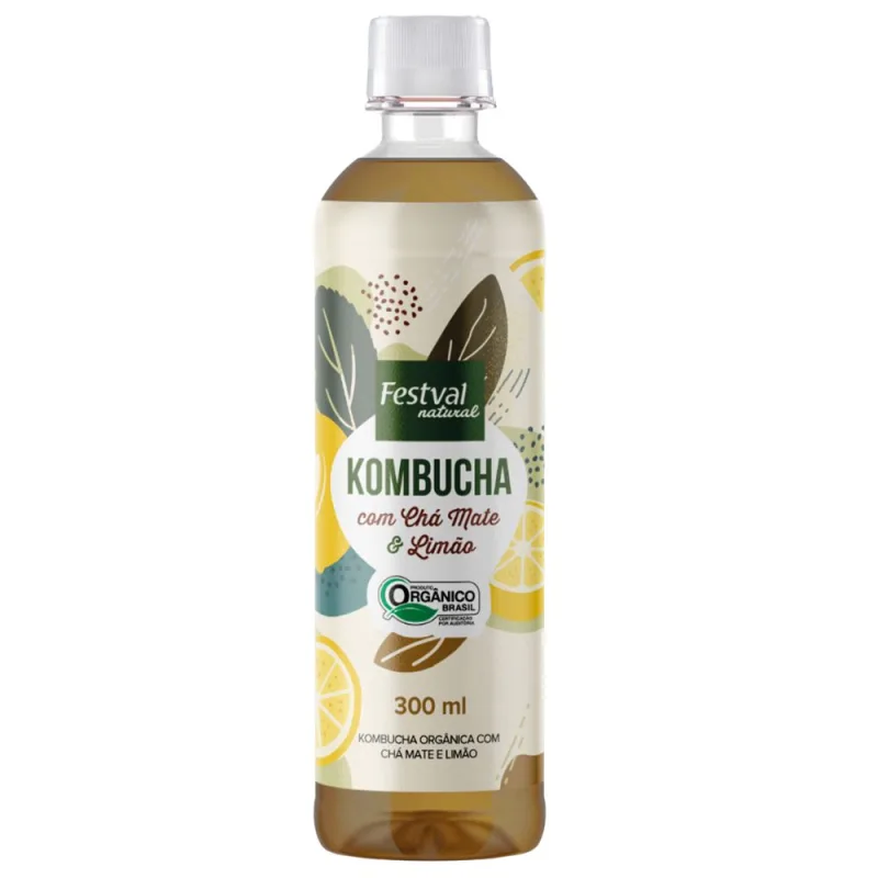 Kombucha Festval Chá Mate & Limão 300ml - Festval - Frios E Laticinios