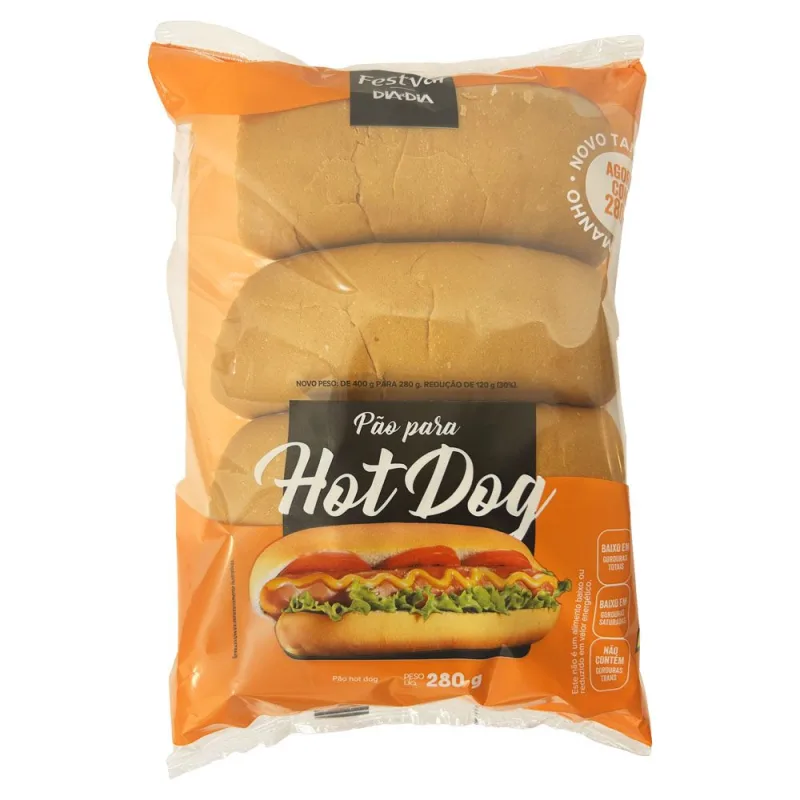 Pão Hot Dog Festval 280g - Festval - Padaria