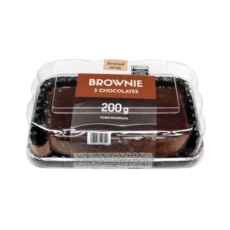 Brownie 3 Chocolates Festval 200g - Festval - Padaria
