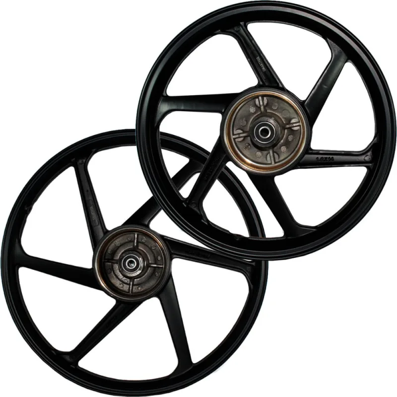 Par de rodas de alumínio liga leve freio a tambor Pop100 Pop110 2007 em diante com rolamentos - Não Disponível - Automotivo