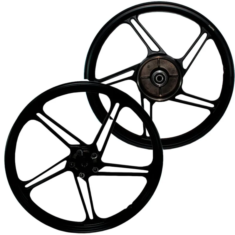 Par de rodas de alumínio liga leve freio a disco CG150 CG160 Fan Titan esd ex 2014 em diante com rolamentos - Não Disponível - Automotivo