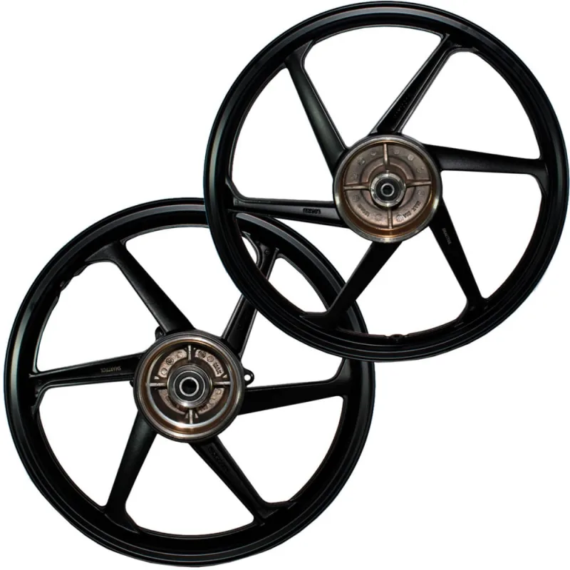 Par de rodas de alumínio liga leve freio a tambor NXR125 NXR150 NXR160 Bros com rolamentos - Não Disponível - Automotivo
