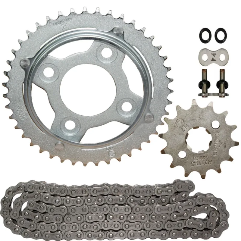 Kit relação transmissão tração CG125 CG125i Cargo Fan 2014 a 2018 com retentor - Não Disponível - Automotivo