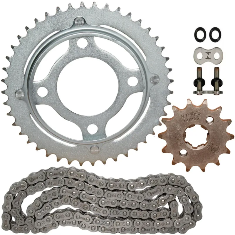 Kit relação transmissão tração CG125 Fan Titan 2000 a 2008 com retentor - Não Disponível - Automotivo