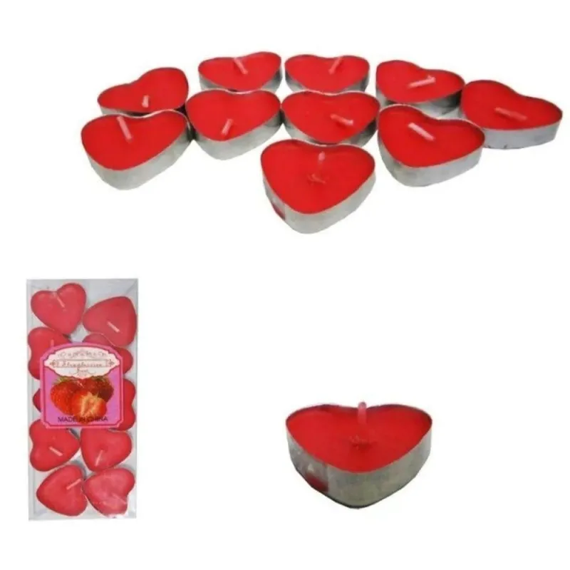 Vela Decorativa Vela Coração Perfumada-Flutuante Kit 10un Velas Namorados com 10 Unidades Flutuante - RIO TIJUCAS - Casa E Construção