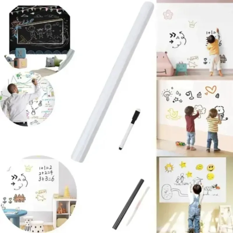 Adesivo Estilo Quadro Branco Papel Parede Fosco para Escrever Branco 45CM X 2M - OUTRAS - Casa E Construção