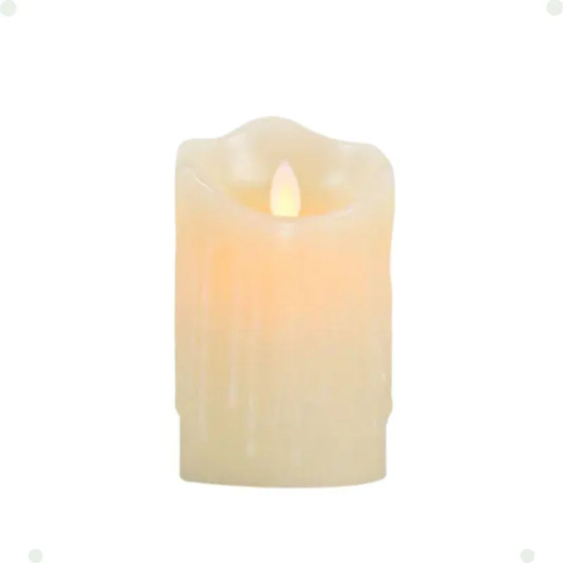 Vela de LED Decorativa Parafina Escorrida 12 e 5cm Chama Artificial Cintilante Branco Rio Tijucas - RIO TIJUCAS - Casa E Construção