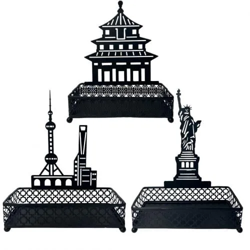 Organizador Metal Aramado 1 Unidade Preto Cidades Diversas - LC - Presentes