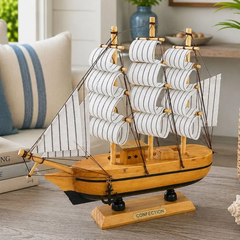 Navio Barco Caravela Miniatura Enfeite Casa Praia Artesanal A - Genérico - Casa E Construção