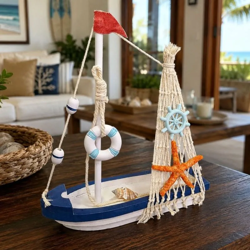 Barco Navio Miniatura Decoração Casa Praia Pesca Artesanal A - Genérico - Casa E Construção