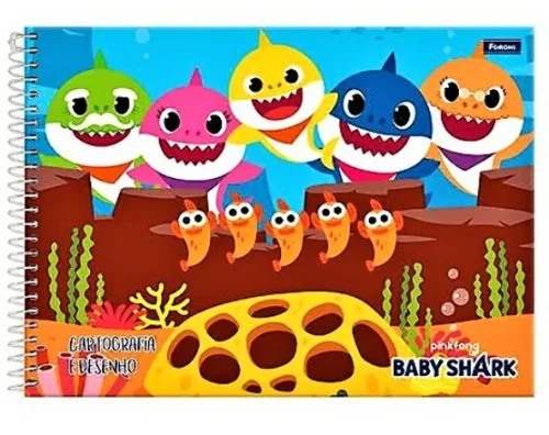 CADERNO FORONI BABY SHARK CARTOG 96F - FORONI