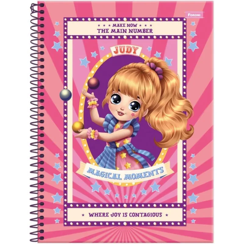 Caderno 01X1 Capa Dura JUDY 80FLS PCT.C/05 - FORONI - Papelaria