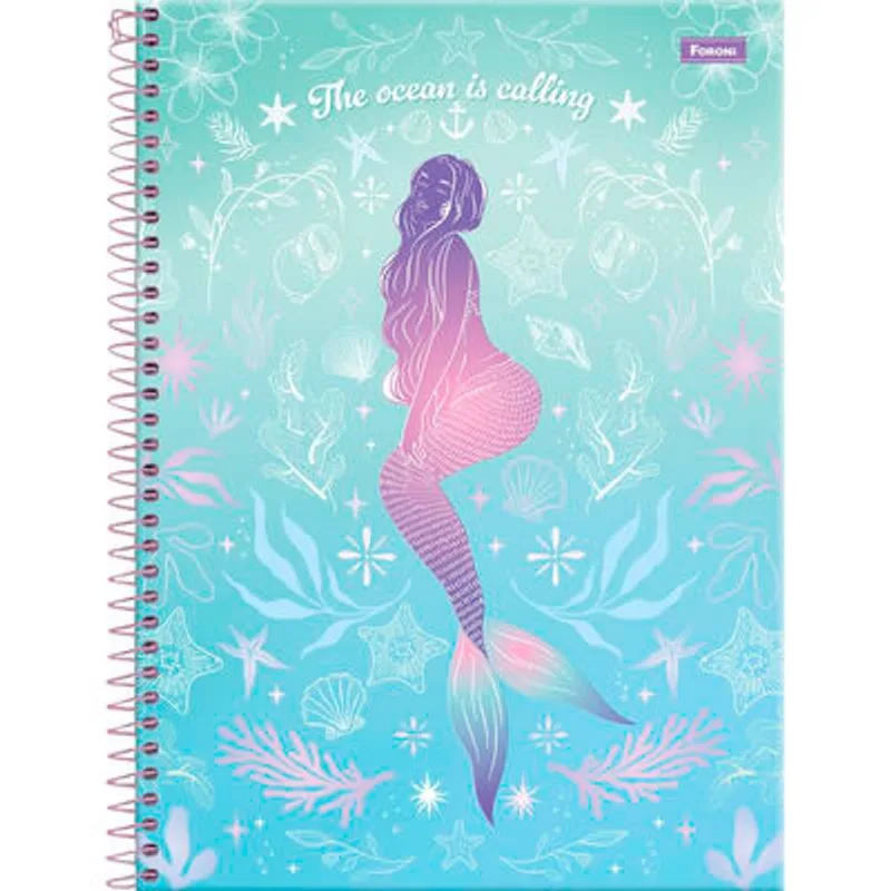 Caderno Sereias Foroni 80 folhas un