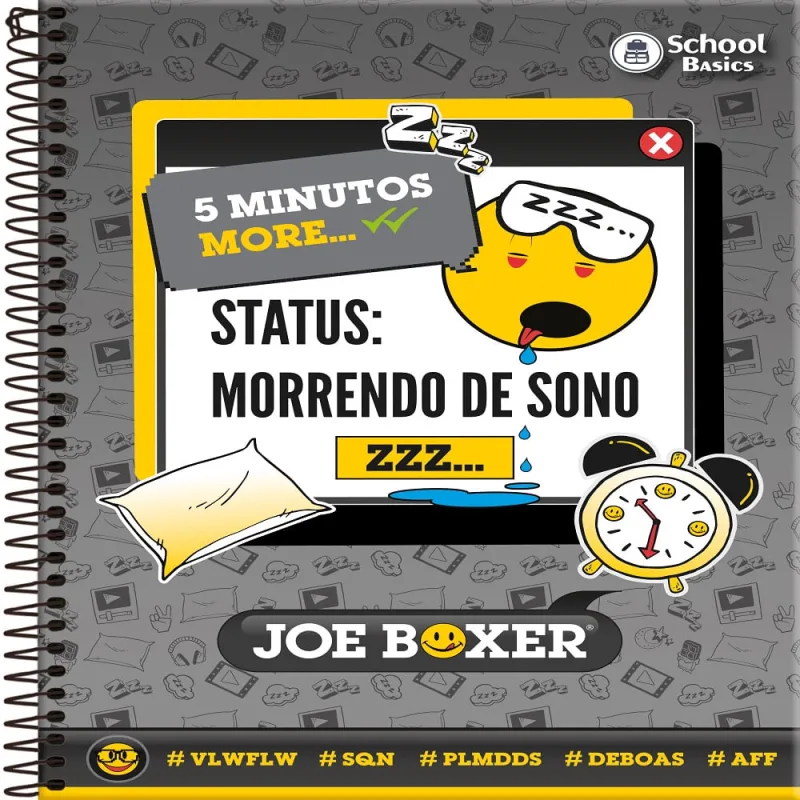 Caderno Universitário Joe Boxer 160 Folhas A4 School Basics Pautado - Não Disponível - Papelaria