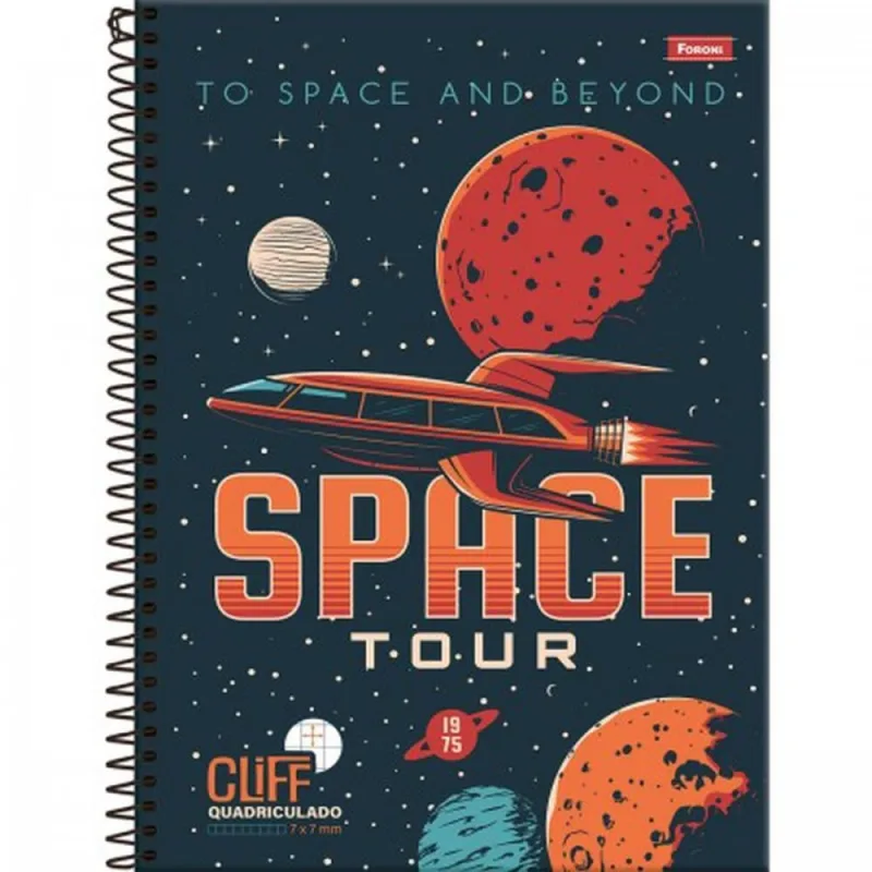 CADERNO 1X1 CAPA DURA CLIFF MASC 80FLS FORONI - FORONI - Papelaria