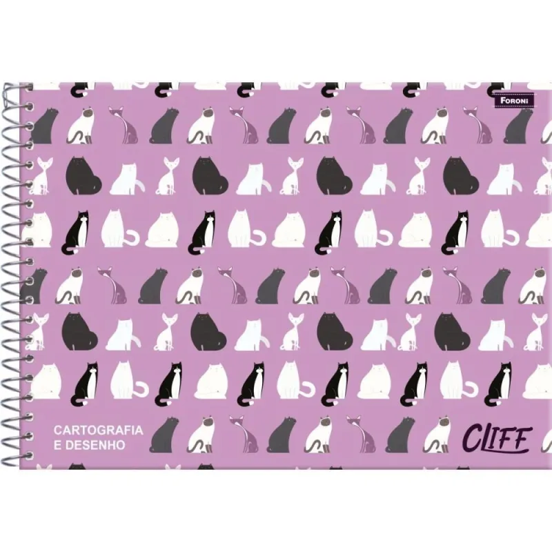 Caderno Desenho UNIV Capa Dura CLIFF MASC/FEM 80FLS. - FORONI - Papelaria