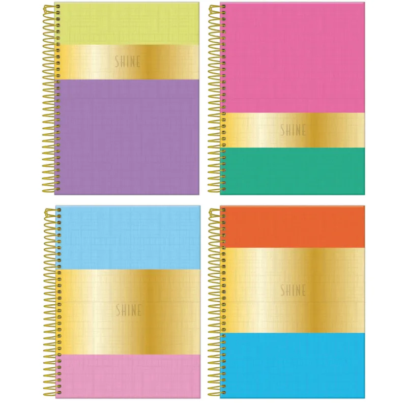 Caderno Colegial Espiral Capa Dura 1 Matéria - 80 Folhas - Shine - Foroni - FORONI - Brinquedos