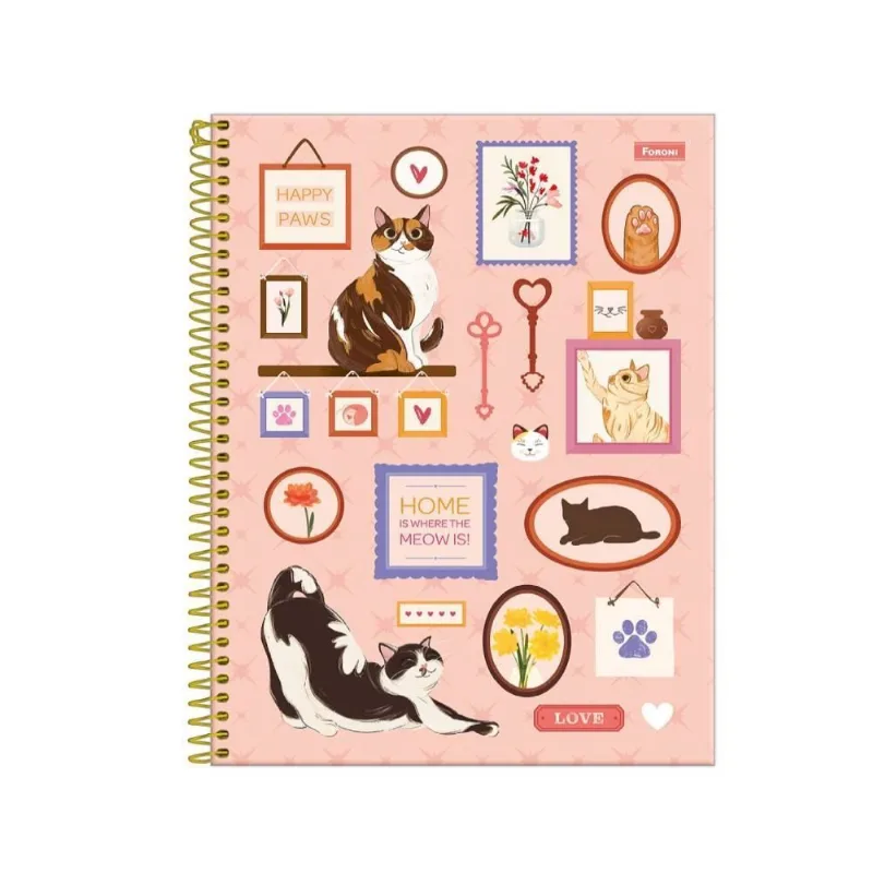 Caderno Universitário Espiral Smoogies 80 Folhas Foroni - Sortido