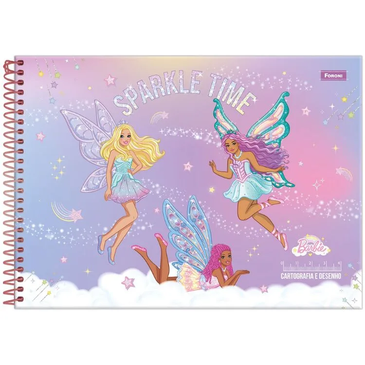 Caderno Cartografia e Desenho 80 Folhas Foroni Barbie Capa Dura - Foroni - Papelaria