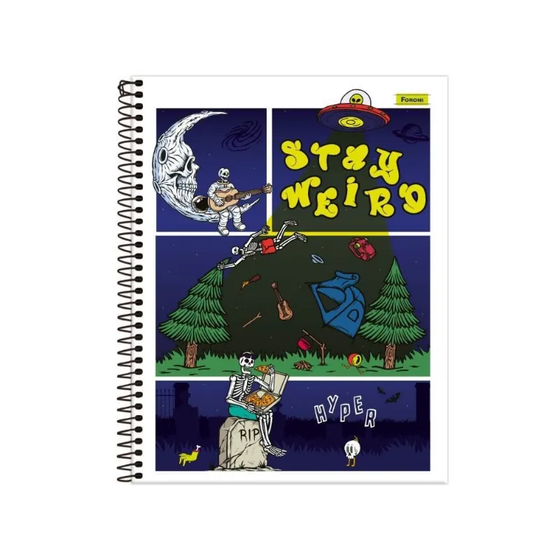 Caderno Universitário Hyper 10 Matérias Foroni - Sortido