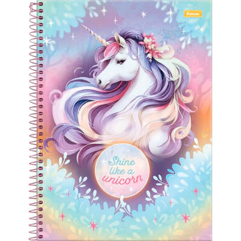 Caderno Unicórnio Foroni 80 Folhas un