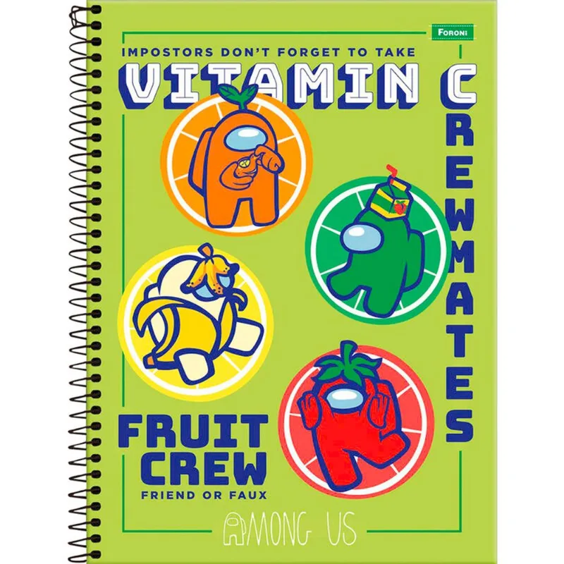 Caderno Among Us Foroni 80 folhas un