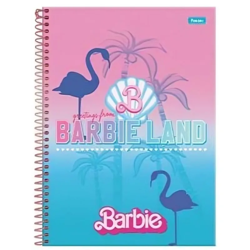 Caderno Universitário 1x1 80 Folhas Capa Dura Barbie Teen
