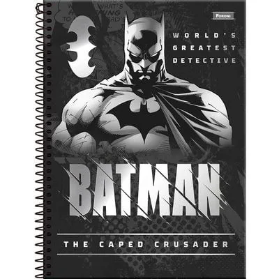 Caderno Universitário 80 Folhas Foroni Batman Capa Dura - Não Disponível - Papelaria