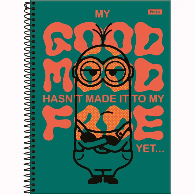 CADERNO UNIVERSITARIO CD MINIONS VINT C/80 FOLHAS - SORTIDO - FORONI - Material-escolar