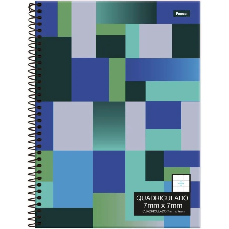 Caderno Quadriculado Univers. 07MMX07MM Espiral CD.80F PCT.C/04 - FORONI - Papelaria
