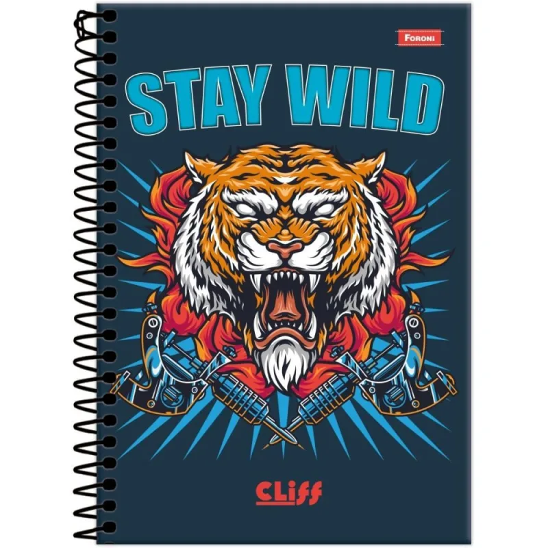 Caderno Espiral 1/4 Capa Dura CLIFF Masculino 80FLS. - FORONI - Papelaria