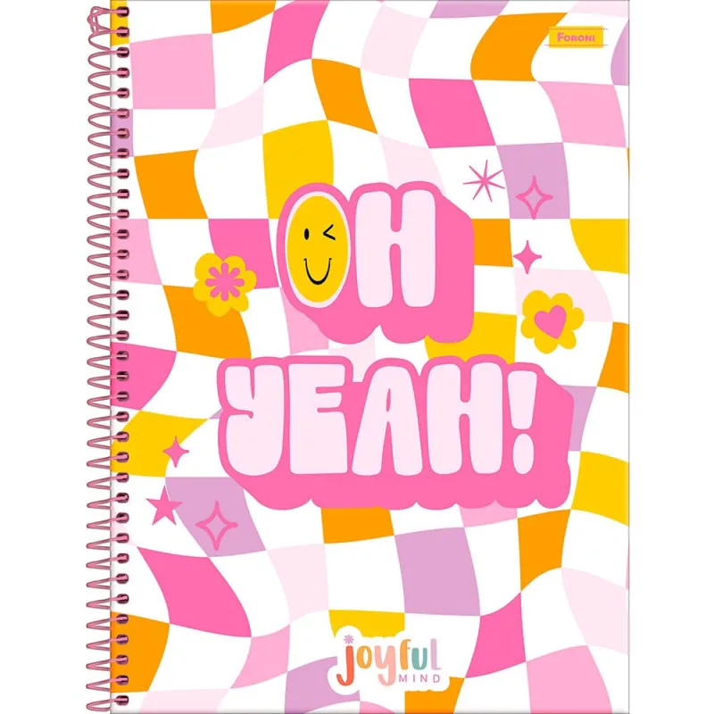 Caderno Universitário Joyfull Mind 80 Folhas Foroni Capa Dura - Não Disponível - Papelaria