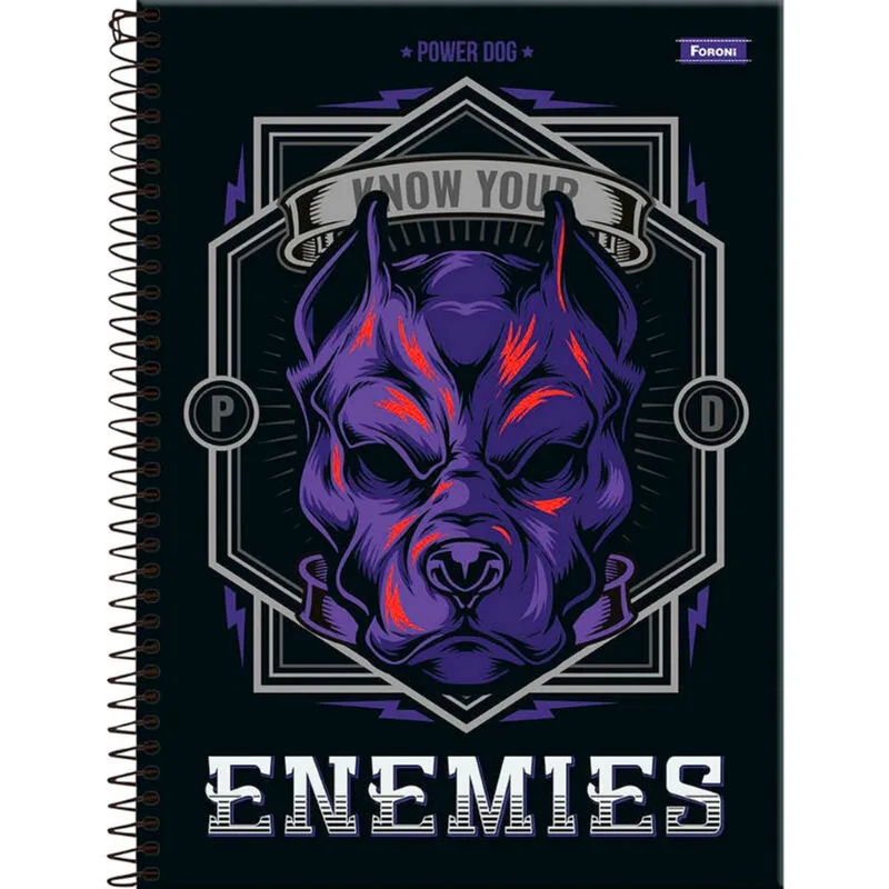 Caderno Power Dog Foroni 80 folhas un