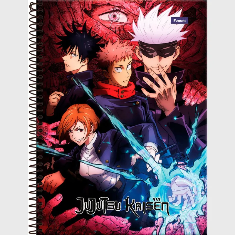 CADERNO UNIVERSITARIO 10M JUJUT KAISEN 160 FOLHAS - SORTIDO - FORONI - Material-escolar