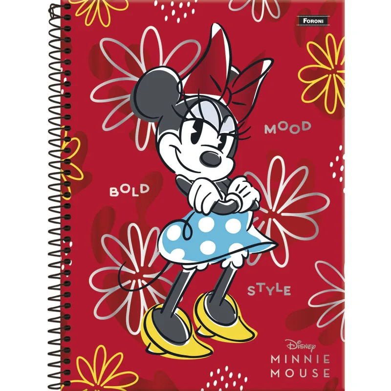 CADERNO UNIVERSITARIO CD 10M MINNIE VINT 160 FOLHAS - SORTIDO - FORONI - Material-escolar