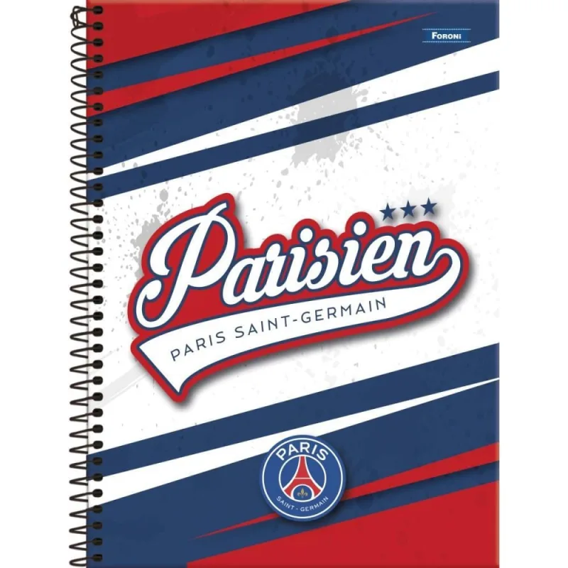 Caderno 01X1 Capa Dura Paris Saint Germain 80FLS. - FORONI - Papelaria