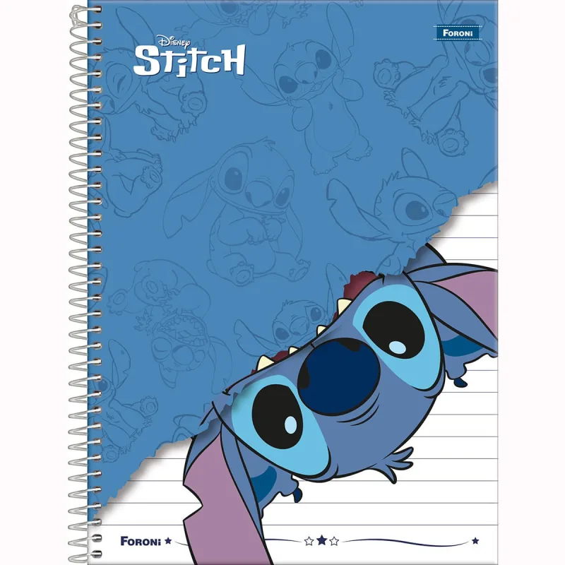 CADERNO UNIVERSITARIO CD STITCH C/80 FOLHAS - SORTIDO - FORONI - Material-escolar