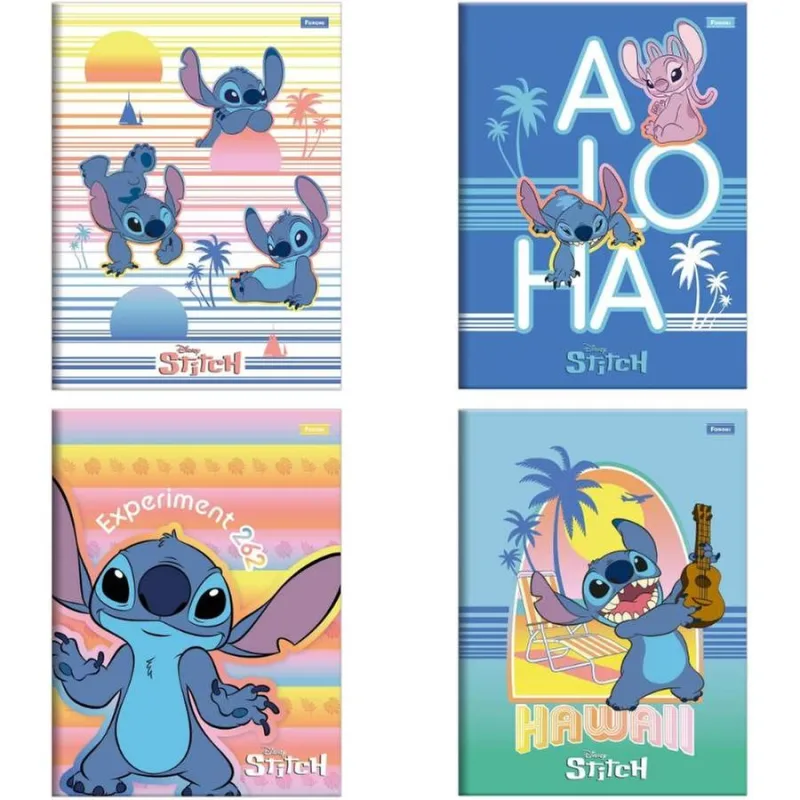 Caderno Brochurão 80 Folhas Stitch Disney - LC - Papelaria