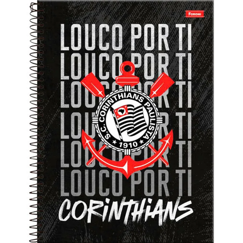 Caderno Foroni Corinthians 160 folhas un