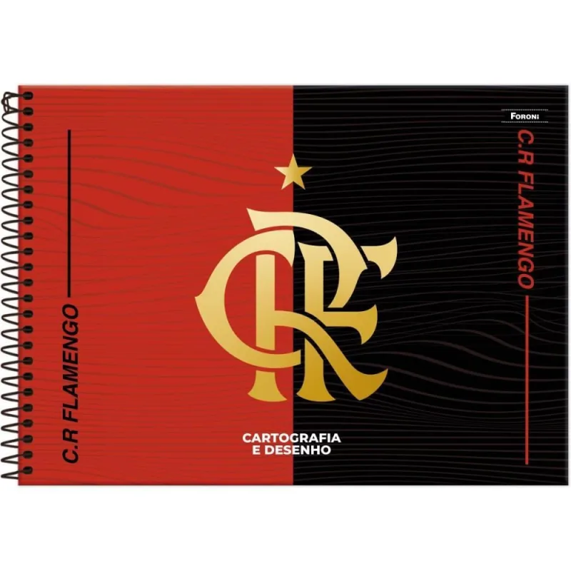 Caderno Desenho UNIV Capa Dura Flamengo 80F - FORONI - Papelaria