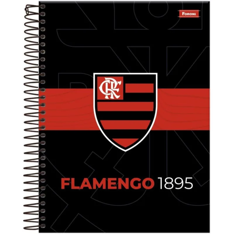 Caderno 10X1 Cp.dura Colegial Flamengo 160FLS PCT.C/04 - FORONI - Papelaria